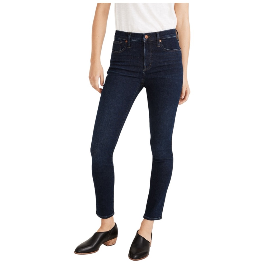 Madewell Women’s 9” Mid-Rise Skinny Jeans in Dark Blue Orland Wash - Size 28